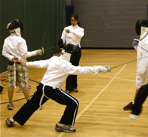 Gabrielle Roux teaching Fencing 